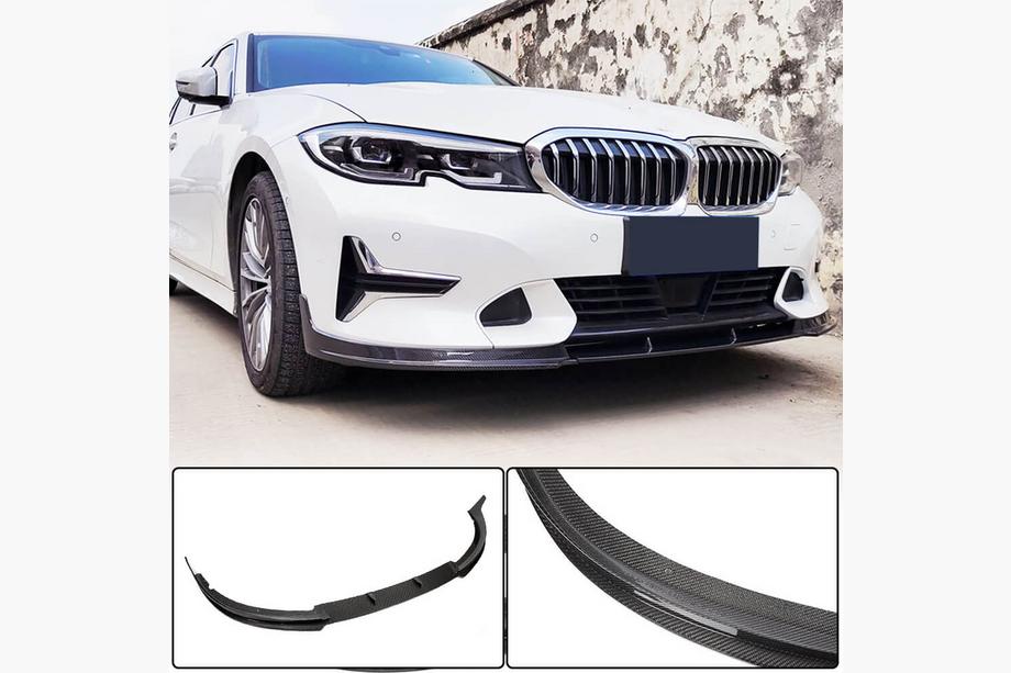 BMW 3 серия G20/G21 2018- гг. Накладка на передний бампер Lip V2 (для Base 2018-2022, Карбон) Фото 2