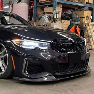 Передний бампер Лип V5 (для M-Sport 2018-2022, Карбон) BMW 3 серия G20/G21 2018- гг. фото 2