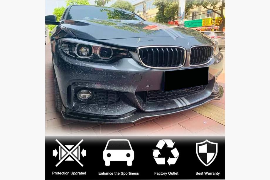 BMW 4 серия F32/F33/F36 2012-2020 гг. Накладка на передний бампер Lip V1 (для M-Sport, Карбон) Фото 2