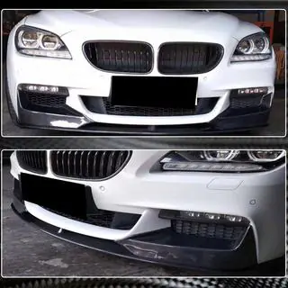 Накладка на передний бампер Lip V1 (для M-Sport, Карбон) фото 4