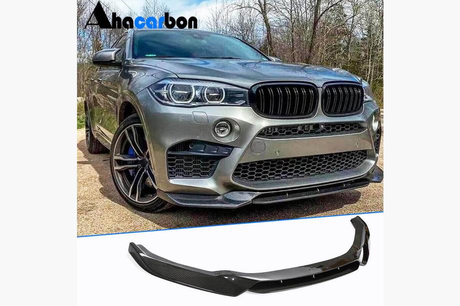 BMW X6 F16 2014-2019 гг. Накладка на передний бампер Lip V1 для F86, карбон Фото 1