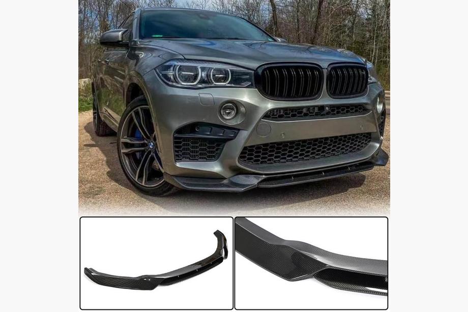 BMW X6 F16 2014-2019 гг. Накладка на передний бампер Lip V1 для F86, карбон Фото 2