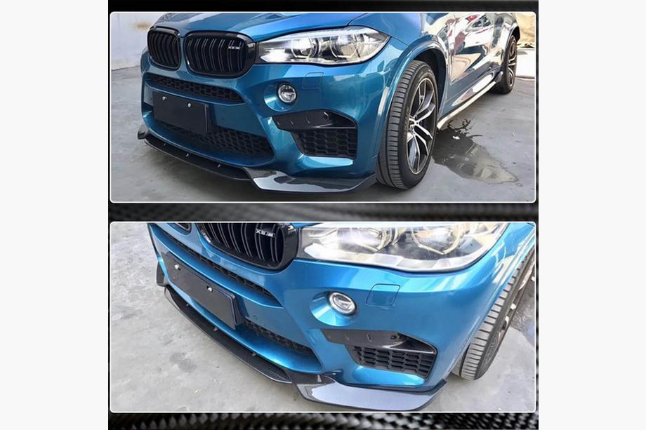 BMW X6 F16 2014-2019 гг. Накладка на передний бампер Lip V1 для F86, карбон Фото 4