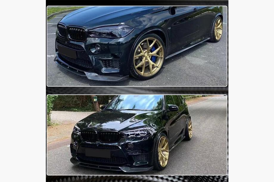 BMW X6 F16 2014-2019 гг. Накладка на передний бампер Lip V1 для F86, карбон Фото 5