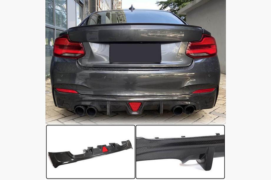 BMW 2 серия F22/F23 2014-2021 гг. Задний Диффузор Бампера V2 для F22/F23 M-Sport, Карбон Фото 2