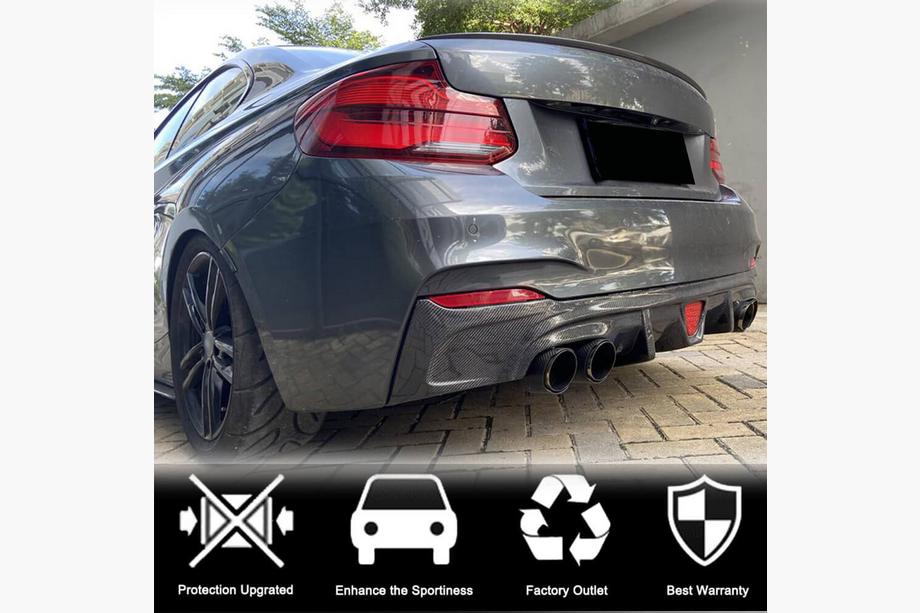 BMW 2 серия F22/F23 2014-2021 гг. Задний Диффузор Бампера V2 для F22/F23 M-Sport, Карбон Фото 3