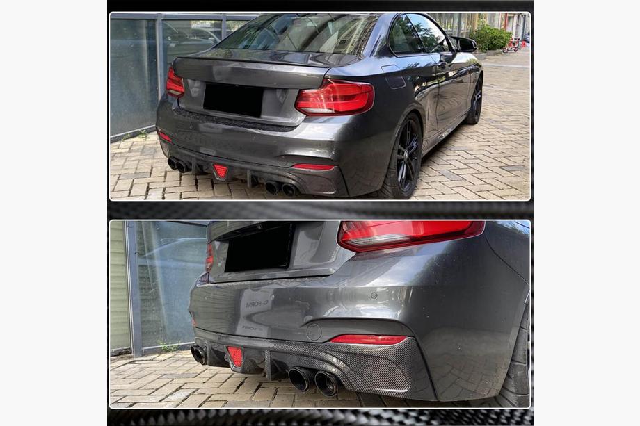 BMW 2 серия F22/F23 2014-2021 гг. Задний Диффузор Бампера V2 для F22/F23 M-Sport, Карбон Фото 4