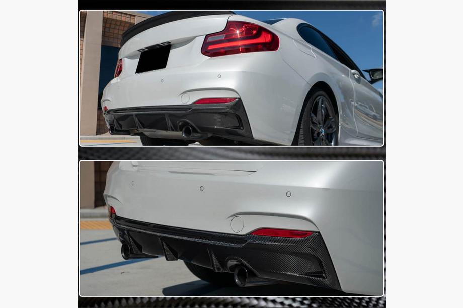 BMW 2 серия F22/F23 2014-2021 гг. Задний диффузор V3 (для F22/F23 M-Sport, Карбон) Фото 4