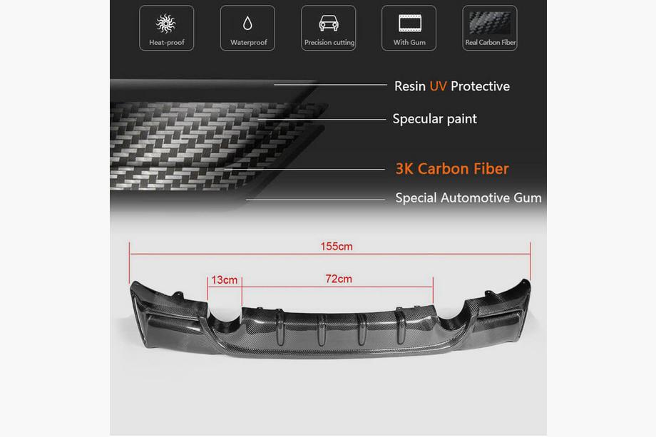BMW 2 серия F22/F23 2014-2021 гг. Диффузор заднего бампера FRP V5 (для F22/F23 M Sport) Фото 6
