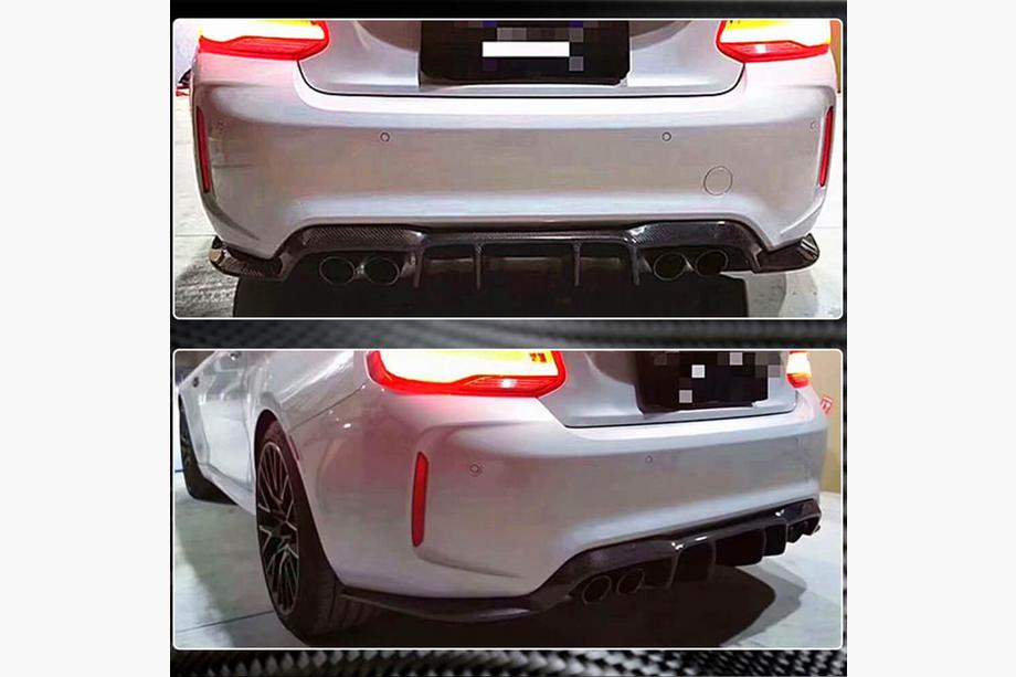 BMW 2 серия F22/F23 2014-2021 гг. Задний диффузор V2 для F87 M2/M2C, Карбон Фото 3