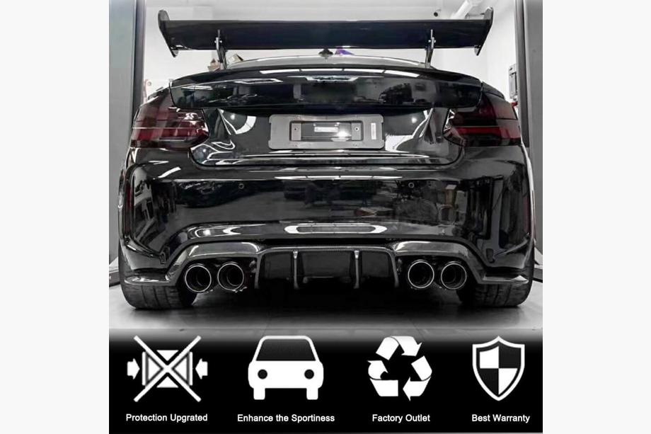BMW 2 серия F22/F23 2014-2021 гг. Задний диффузор V2 для F87 M2/M2C, Карбон Фото 7