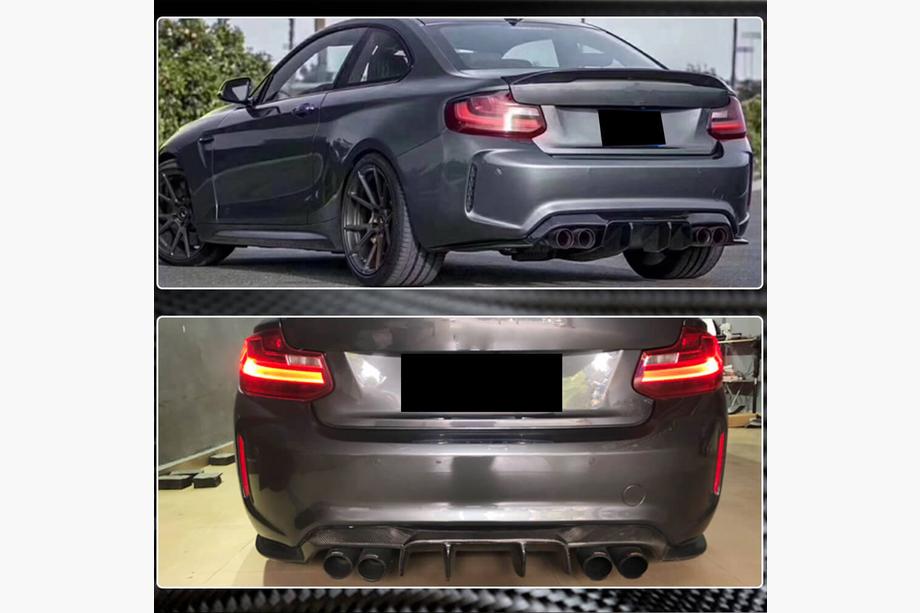 BMW 2 серия F22/F23 2014-2021 гг. Задний диффузор V2 для F87 M2/M2C, Карбон Фото 8