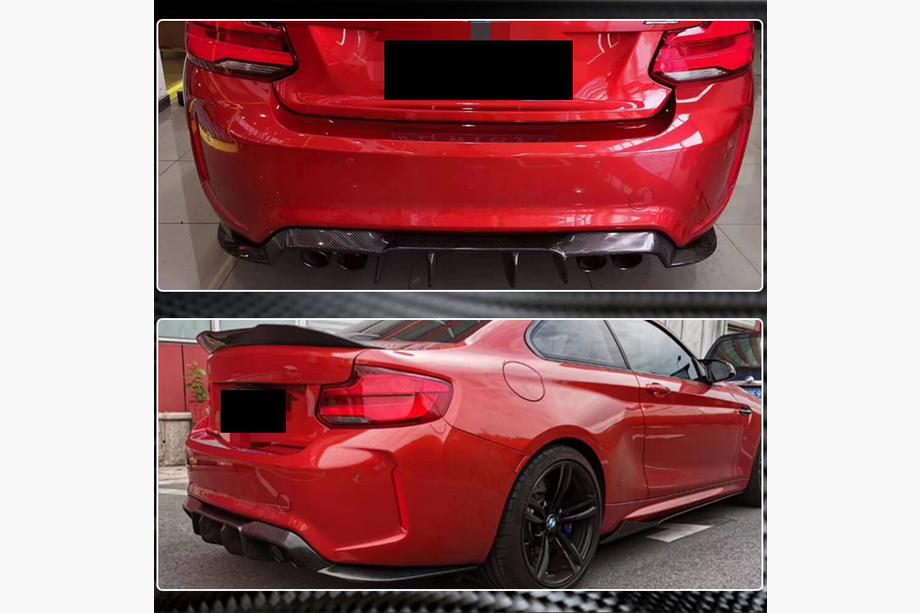 BMW 2 серия F22/F23 2014-2021 гг. Задний диффузор V2 для F87 M2/M2C, Карбон Фото 9