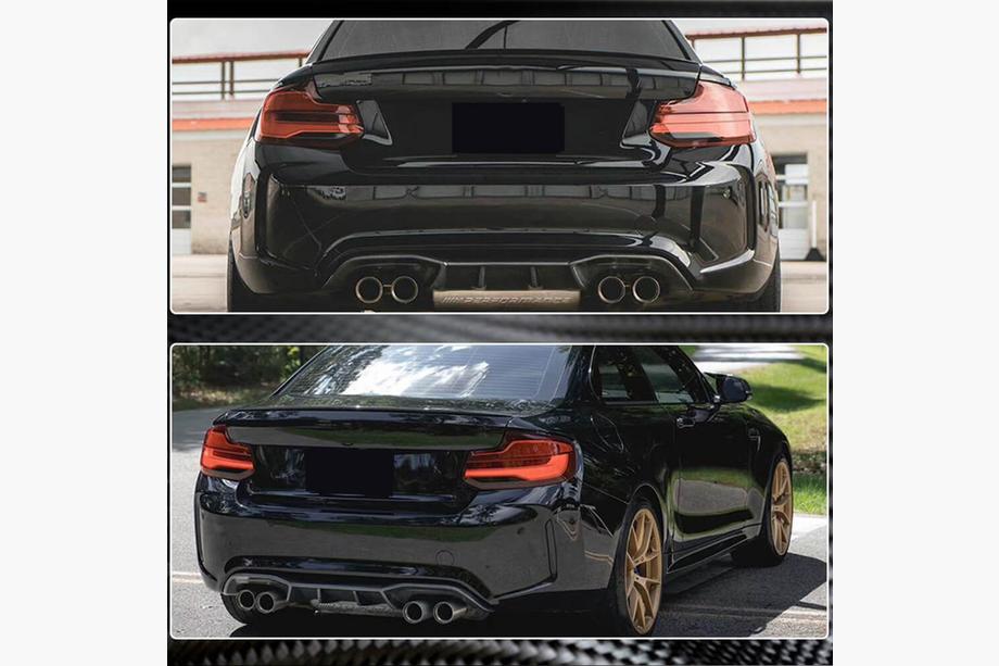 BMW 2 серия F22/F23 2014-2021 гг. Задний диффузор V6 (для F87 M2/M2C, Карбон) Фото 4