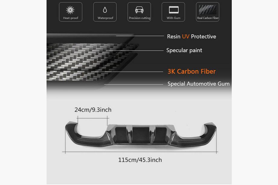 BMW 2 серия F22/F23 2014-2021 гг. Задний диффузор V6 (для F87 M2/M2C, Карбон) Фото 6
