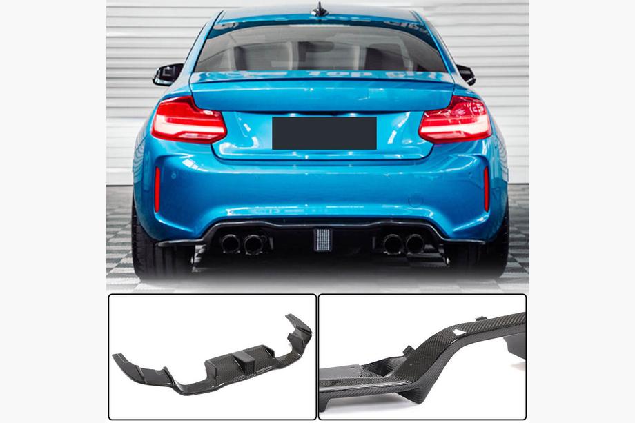 BMW 2 серия F22/F23 2014-2021 гг. Задний Диффузор V7 (для F87 M2/M2C, Карбон) Фото 1