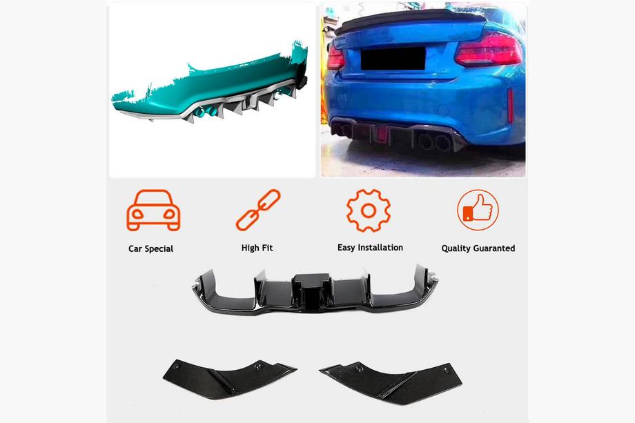 BMW 2 серия F22/F23 2014-2021 гг. Задний Диффузор V8 (для F87 M2/M2C, Карбон) Фото 2