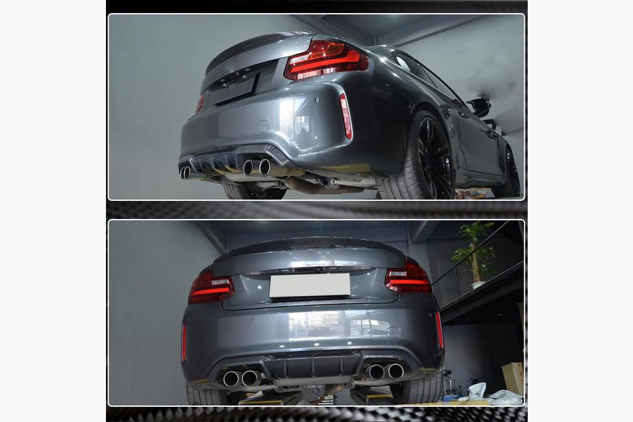 BMW 2 серия F22/F23 2014-2021 гг. Задний диффузор V5 для F87 M2/M2C, Карбон Фото 6