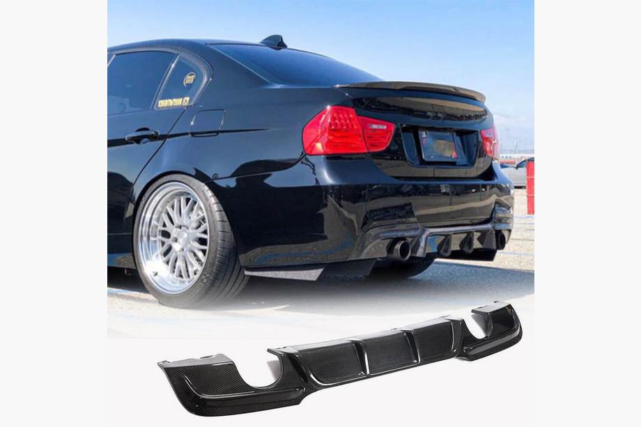 BMW 3 серия E90/E91 2005-2011 гг. Диффузор заднего бампера FRP V5 (для E90 M Sport) Image
