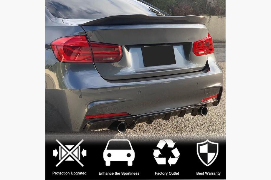 BMW 3 серия F30/F31 2012-2019 гг. Диффузор Заднего Бампера Карбон V2 (для M-Sport) Фото 2