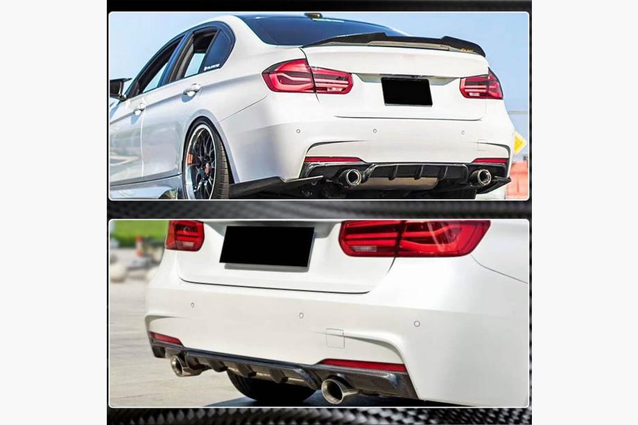 BMW 3 серия F30/F31 2012-2019 гг. Диффузор Заднего Бампера Карбон V2 (для M-Sport) Фото 3