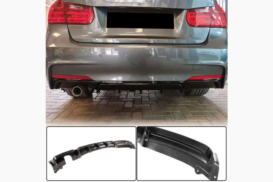 BMW 3 серия F30/F31 2012-2019 гг. Диффузор заднего бампера V3 (для F30 M-Sport, Карбон) Image