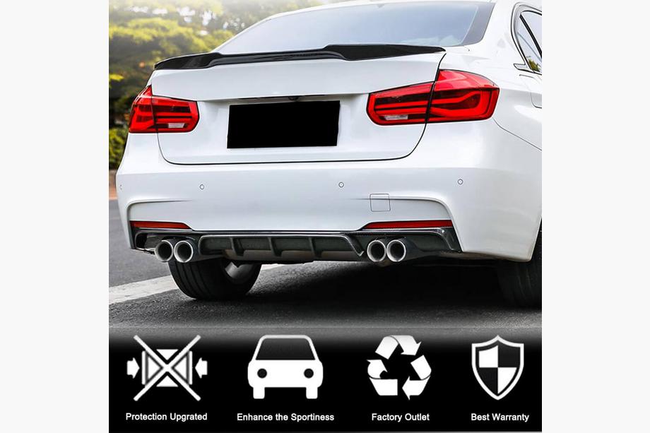 BMW 3 серия F30/F31 2012-2019 гг. Диффузор заднего бампера V4 (для F30 M-Sport, Карбон) Фото 3