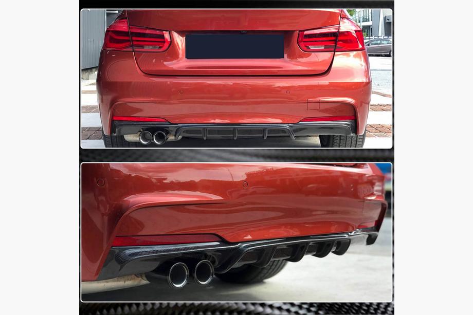 BMW 3 серия F30/F31 2012-2019 гг. Диффузор заднего бампера FRP V8 (для M-Sport) Фото 3