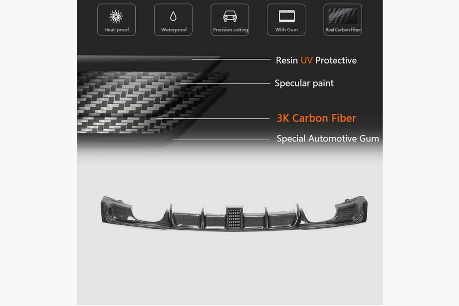 BMW 3 серия F30/F31 2012-2019 гг. Диффузор заднего бампера V2 для F30 M-Sport, Карбон Фото 13