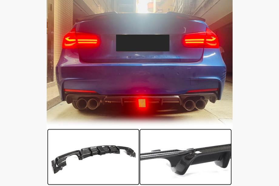 BMW 3 серия F30/F31 2012-2019 гг. Диффузор заднего бампера V2 для F30 M-Sport, Карбон Фото 16