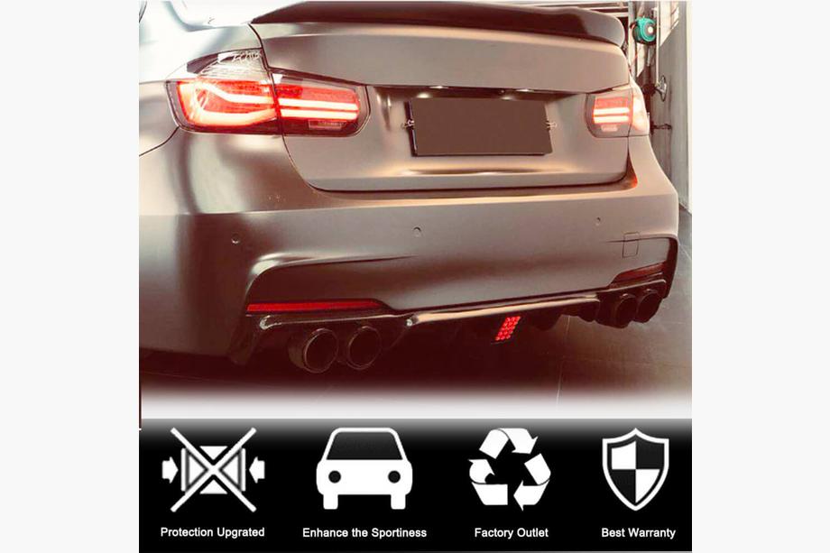 BMW 3 серия F30/F31 2012-2019 гг. Диффузор заднего бампера V2 для F30 M-Sport, Карбон Фото 18