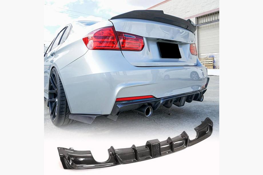 BMW 3 серия F30/F31 2012-2019 гг. Диффузор заднего бампера Карбон V11 (для M-Sport) Image