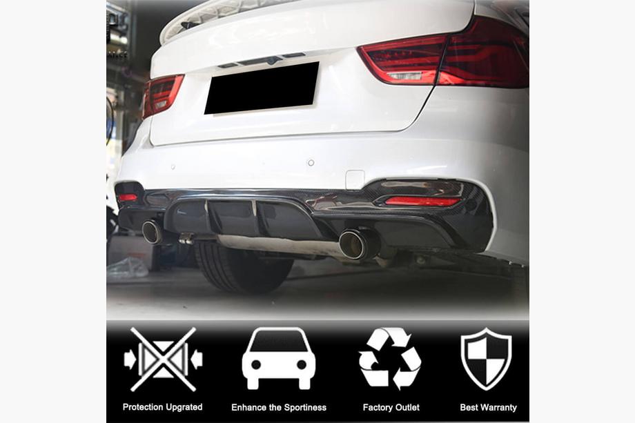 BMW 3 серия F34 2013–2020 гг. Диффузор заднего бампера V2 для M-Sport, Карбон Фото 3