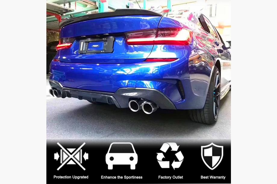 BMW 3 серия G20/G21 2018- гг. Диффузор заднего бампера V4 для M-Sport 2018-2022, Карбон Фото 2