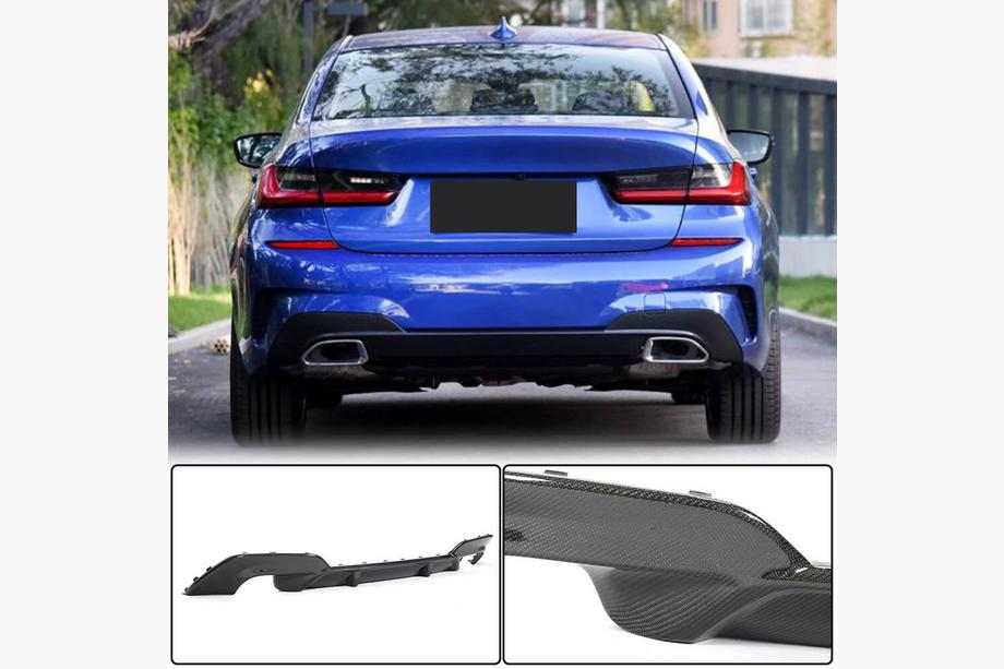 BMW 3 серия G20/G21 2018- гг. Задний диффузор V5 для M-Sport 2018-2022, Карбон Image