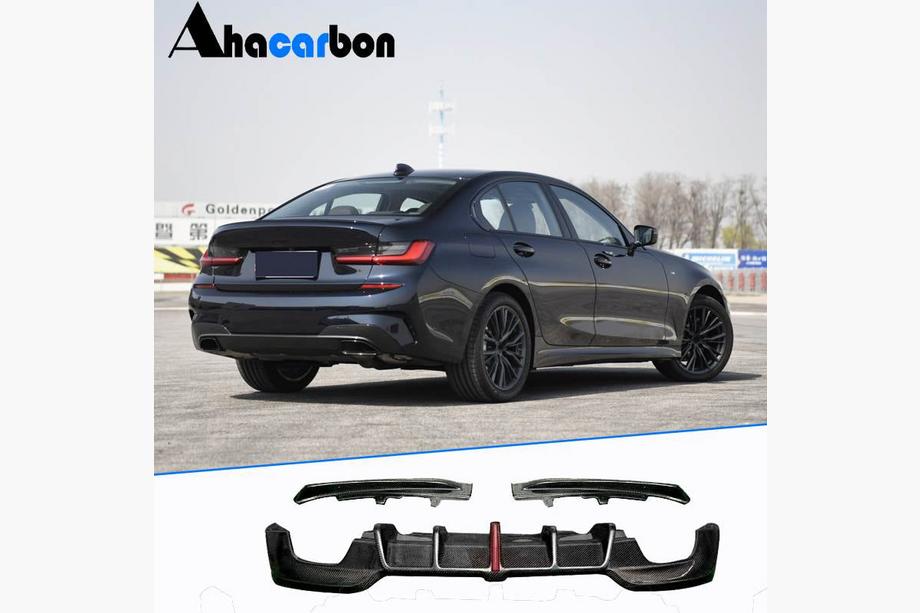 BMW 3 серия G20/G21 2018- гг. Диффузор заднего бампера V3 (для M-Sport 2018-2022, Карбон) Image