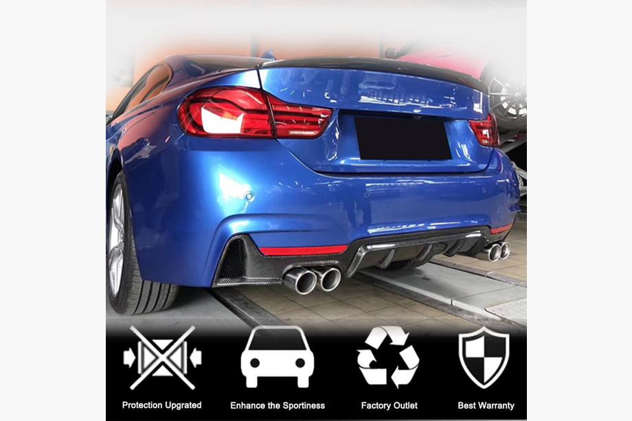 BMW 4 серия F32/F33/F36 2012-2020 гг. Диффузор заднего бампера V1 (для M-Sport, Карбон) Фото 2
