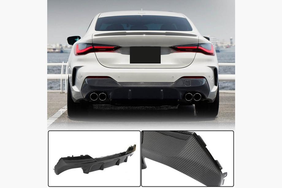 BMW 4 серия G22/23/26 2020- гг. Задний диффузор V2 для G22/G23 M-Sport, Карбон Фото 1