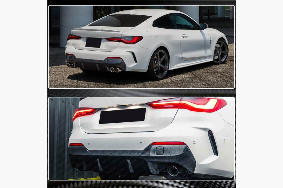 BMW 4 серия G22/23/26 2020- гг. Задний диффузор V2 для G22/G23 M-Sport, Карбон Фото 4