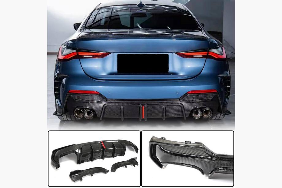 BMW 4 серия G22/23/26 2020- гг. Задний диффузор V3 для G22/G23 M-Sport, Карбон Фото 1