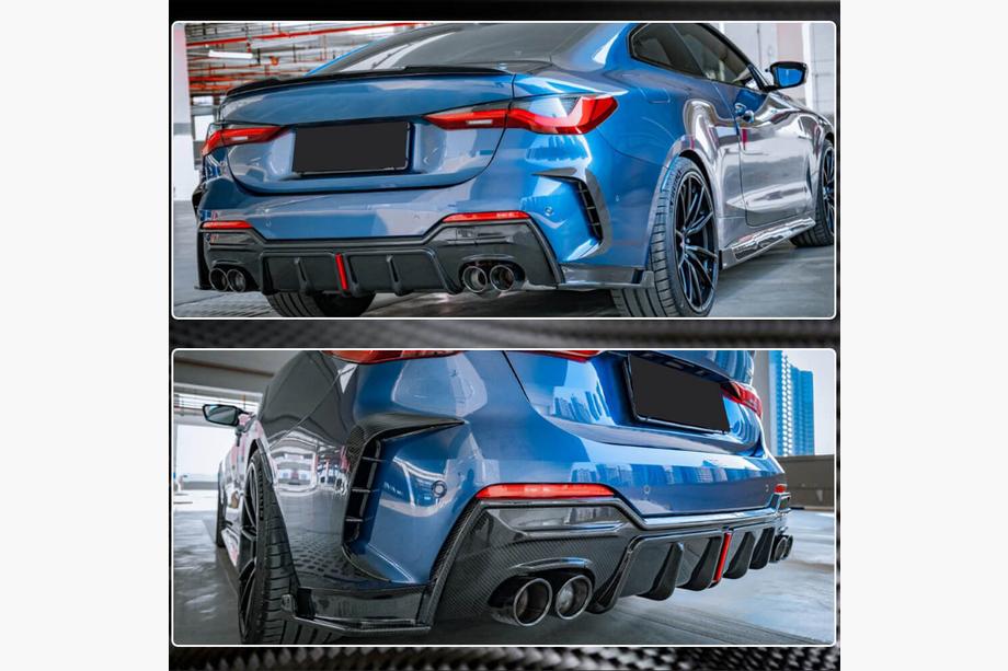 BMW 4 серия G22/23/26 2020- гг. Диффузор заднего бампера FRP V4 (M-Sport) Фото 4
