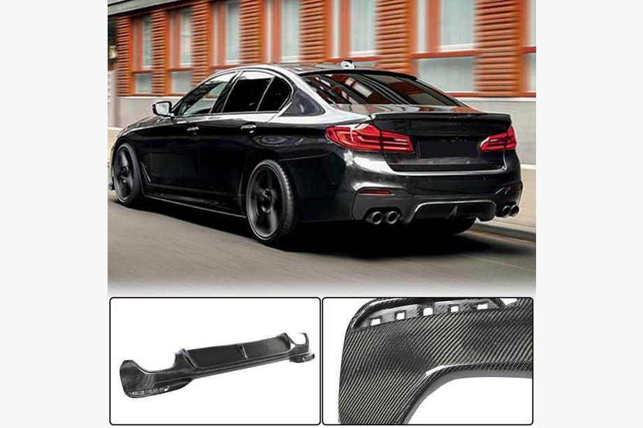 BMW 5 серия G30/G31 2017–2023 гг. Диффузор заднего бампера V3 (для M-Sport/M5 F90, карбон) Фото 1