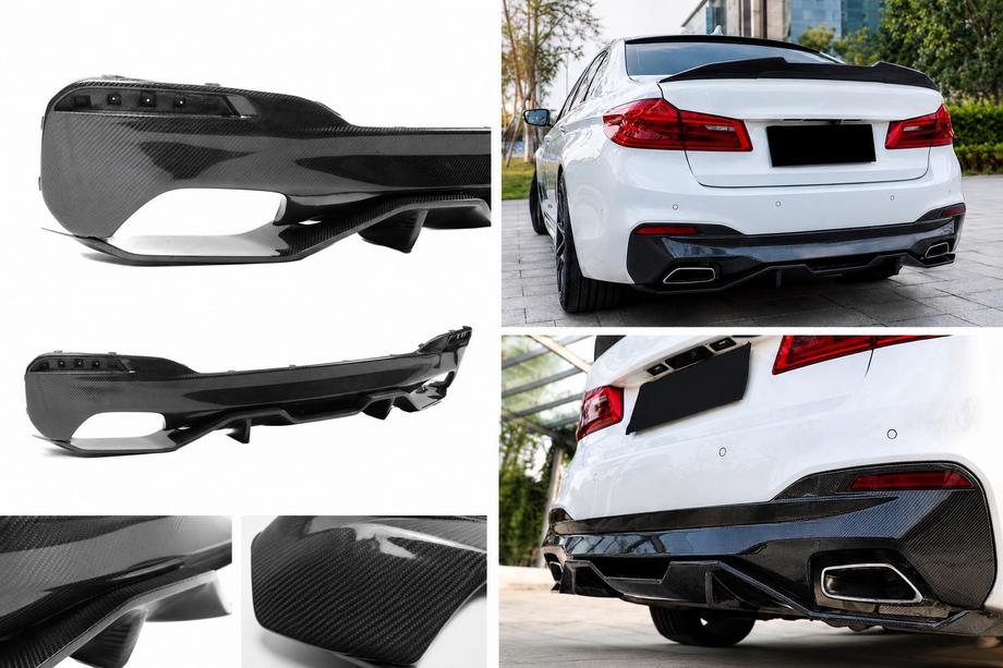 BMW 5 серия G30/G31 2017–2023 гг. Диффузор заднего бампера V4 (для M-Sport/M5 F90, Карбон) Image