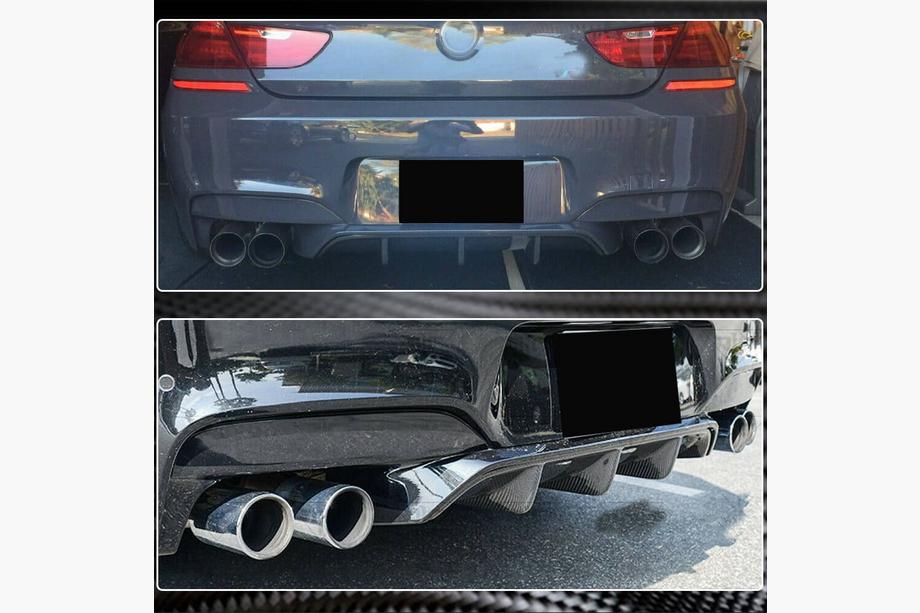 BMW 6 серия F12/F13/F06 2011-2018 гг. Диффузор заднего бампера V2 (для M6, Карбон) Фото 4