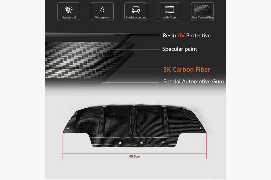 BMW 6 серия F12/F13/F06 2011-2018 гг. Диффузор заднего бампера V2 (для M6, Карбон) Фото 5