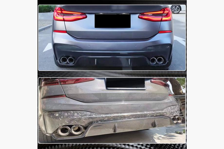BMW 6 серия G32 2017- гг. Диффузор заднего бампера V1 для M-Sport 2017-2020, Карбон Фото 4