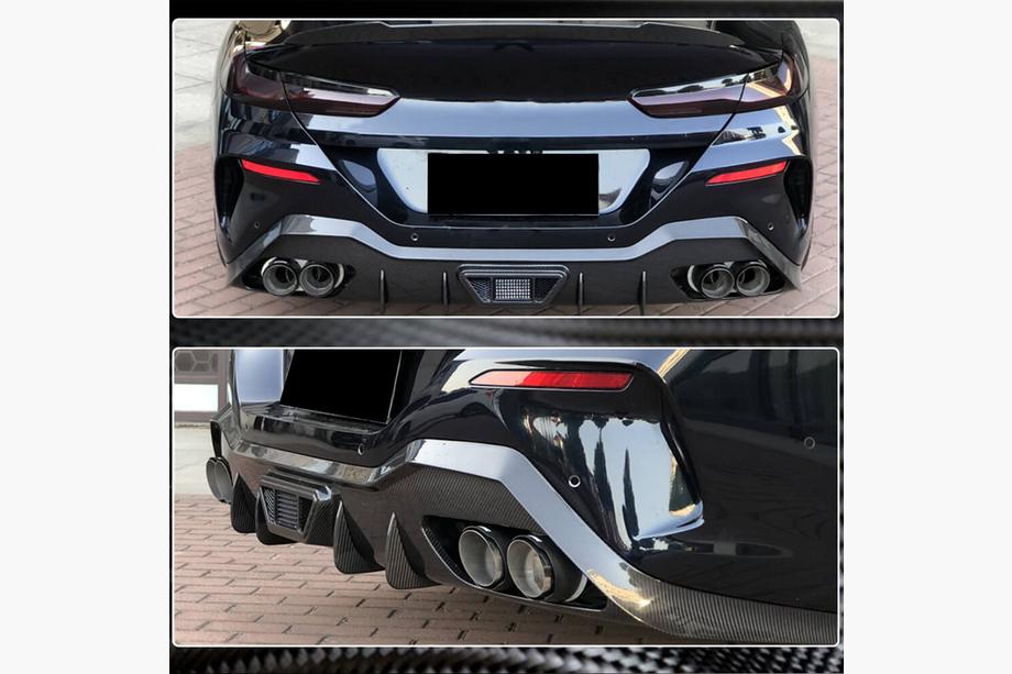 BMW 8 серия G14/G15/G16 2018- гг. Диффузор заднего бампера V1 для G16 M-Sport, Карбон Фото 4