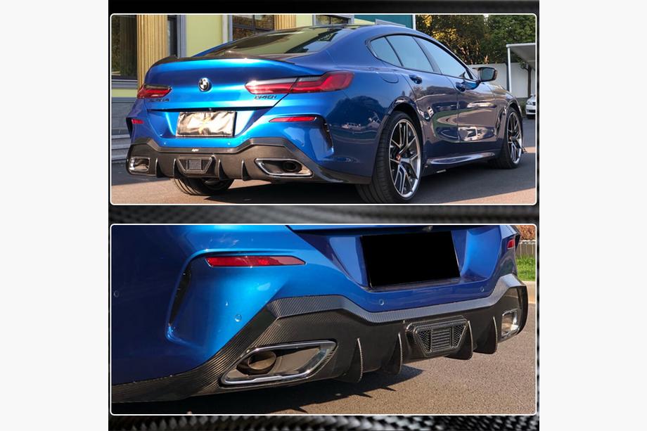BMW 8 серия G14/G15/G16 2018- гг. Диффузор заднего бампера V1 для G16 M-Sport, Карбон Фото 5