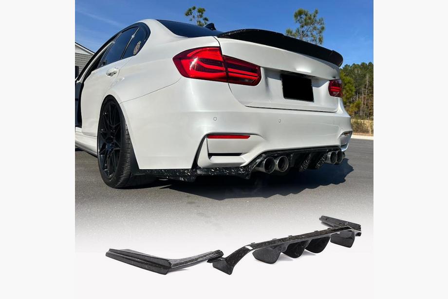 BMW 4 серия F32/F33/F36 2012-2020 гг. Диффузор заднего бампера V4 (для F82/F83, Карбон) Фото 9