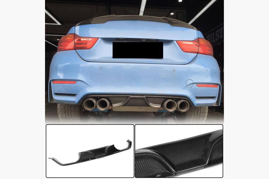 BMW 4 серия F32/F33/F36 2012-2020 гг. Задний Диффузор Бампера V7 (для F82/F83, Карбон) Фото 1